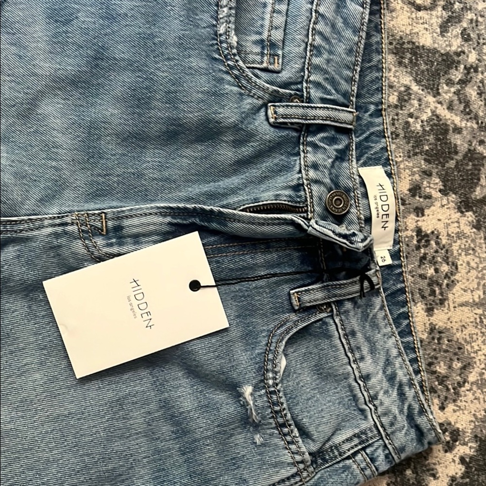 Blue Flare & Wide Leg Jeans with Natural Fading